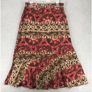 Sag Harbor Maxi Fit & Flare Skirt Women Size M Boho Multicolor